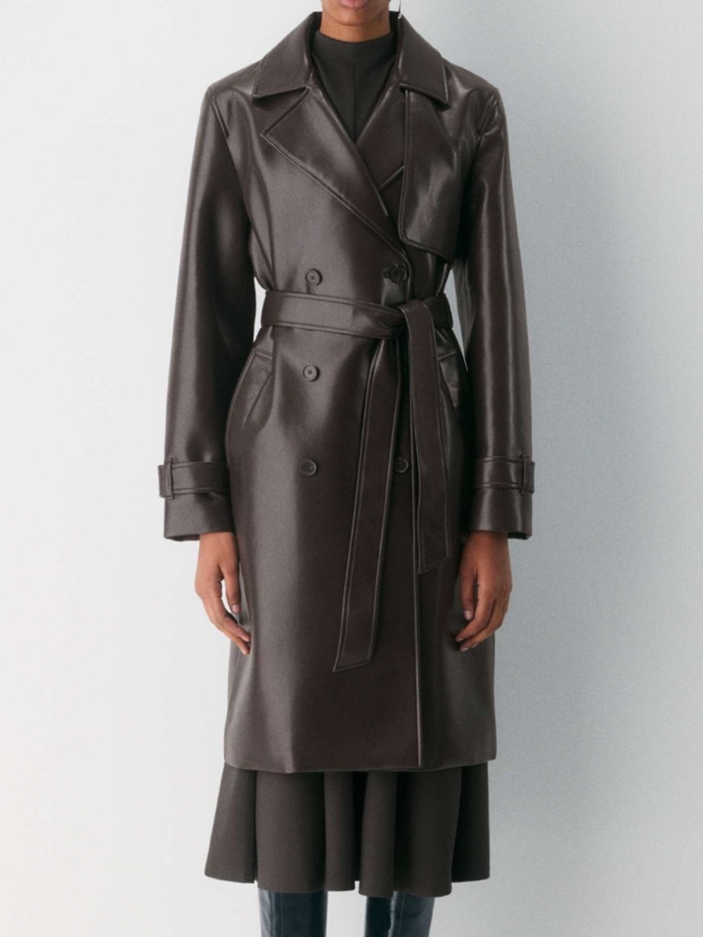 Babaton Tabloid Trench Coat  Faux Leather